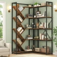 thumbnail image 6 of Casendy 5-Tire L-Shape Bookcase, Large Corner Bookshelf with Y-Shape Bookcase, Modern Metal Frame Display Shelf for Home Office, Living Room, White, 6 of 9