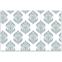 3pcs/Set Blue Damask Rub on Transfers for Furniture and Crafts 6x12 inch Vintage Flower Furniture Decals Decorative Floral Transfer Stickers Rub on Decals for Wood Furniture Home Decor