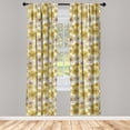 thumbnail image 3 of Ambesonne Floral Curtains, Blossoms Petals and Dots, Pair of 28"x63", Khaki Brown White, 3 of 5