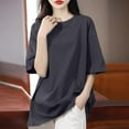 thumbnail image 5 of cocolona Womens Summer Basic Cotton T-shirts Crew Neck Short Sleeve Pullover Tops Fashion Casual Loose Tees S-3XL, 5 of 5