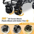 thumbnail image 3 of Heavy Duty Beach Wagon Cart Outdoor Folding Utility Camping Garden Beach Cart with Universal Wheels Adjustable Handle Shopping (Black), 3 of 10