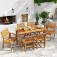 thumbnail image 4 of Wingyz 7 Piece Patio Dining Set,Dining Table Set for 6 with Chairs Outdoor Furniture for Lawn Garden, 4 of 8