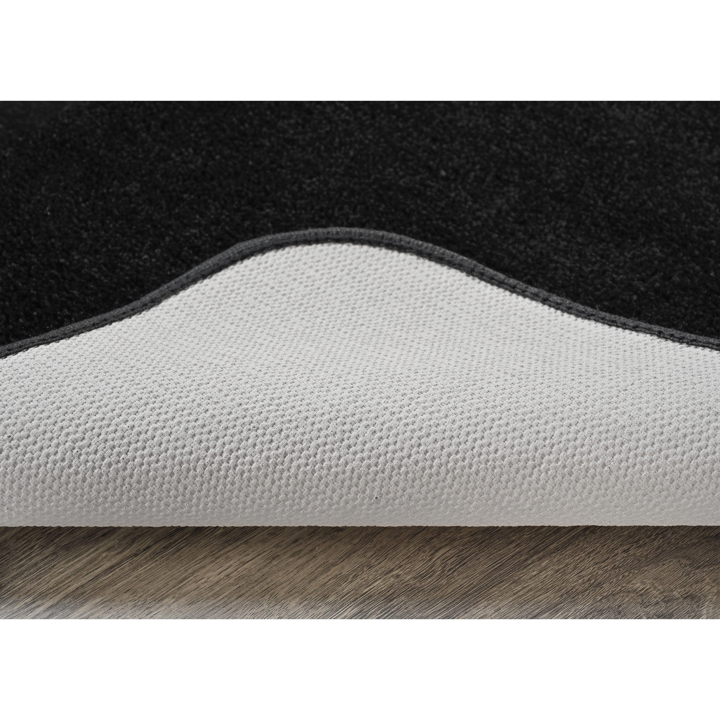 Garland Rug Traditional Washable Nylon Black Bathroom Runner, 22" x 60"