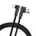 thumbnail image 3 of Cateissary Cable de carga rápida de 1/2/, Cable Micro, Cable de datos dual de 90 grados para teléfono Android, Cable Microusb Teléfono y Comunicación Negro 3M, 3 of 6