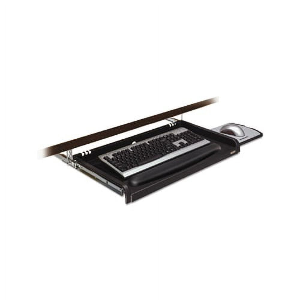 3M™ Underdesk Adjustable Keyboard Drawer With Wrist Rest, Black