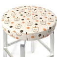 thumbnail image 3 of Fotbe Milk Tea Stool Covers Round,Waterproof Round Bar Stool Covers Bar Chair Covers Washable Stool Cushion Slipcover for 12-14 Inch Chair-12 inch, 3 of 7
