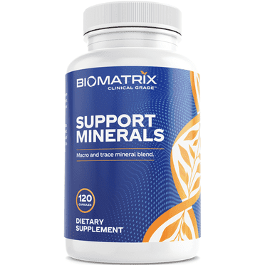 BioMatrix Support Minerals Supplement | Zinc, Copper, Calcium, Magnesium - Muscle Health, 120 Caps