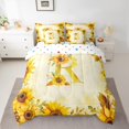 thumbnail image 2 of jejeloiu Girls Personalized Gifts Bedding Comforter Set 7-Piece,Gold Letter R King Bedding Sets,Natural Flower Sunflower Bed Sheets For Princess,Lightweight Room Decoration Reversible, 2 of 8