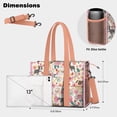 thumbnail image 5 of Teacher Tote Bag,Pug Dogs with Pioneer Flower Teacher Utility Tote Bag,Large Work Tote Bags for Women with Multiple Pockets,Top Zipper Closure,13.8x10.6x6.7 Inch, 5 of 5