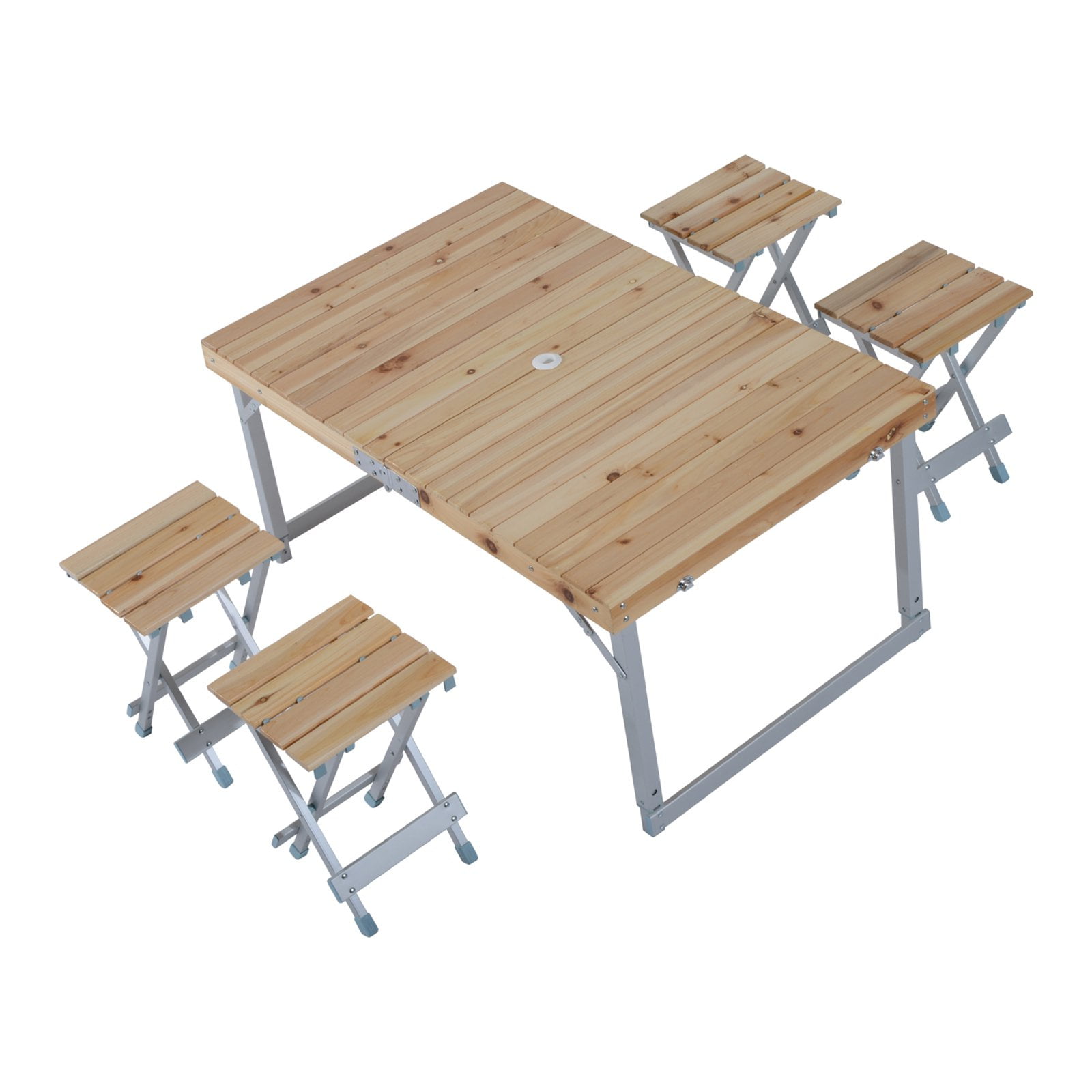 Outsunny Wooden Height Adjule Folding Outdoor Picnic Table Set Outsunny Wooden Height Adjule Folding Outdoor Picnic Table Set