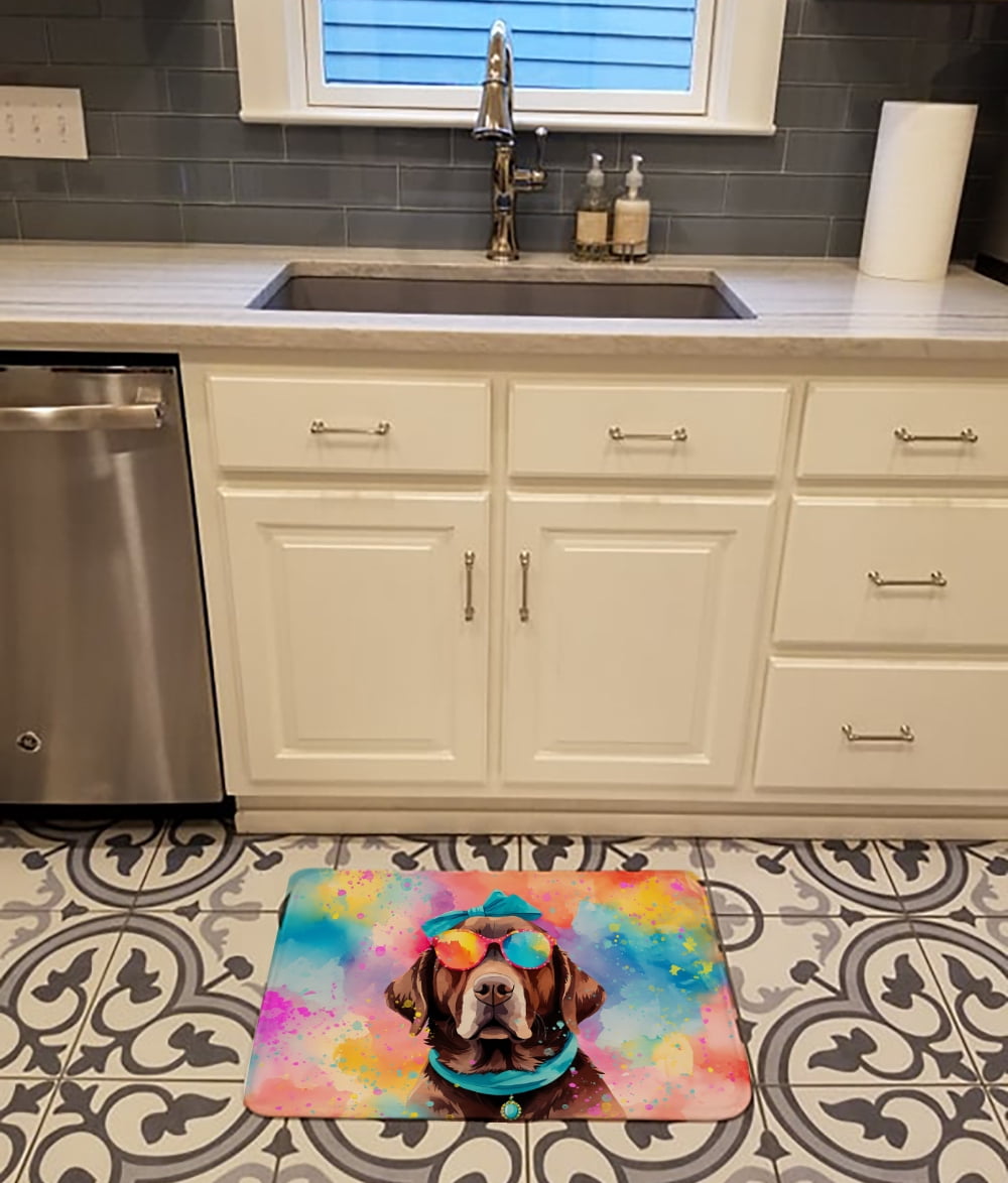 Carolines Treasures DAC2525RUG 19 x 27 in. Chocolate Labrador Hippie Dawg Memory Foam Kitchen Mat