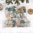 thumbnail image 2 of Bluelans 24Pcs Christmas Wooden Snowflake Star Deer Shape Pendant Xmas Party Tree Decor, 2 of 7
