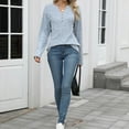 thumbnail image 3 of TINZ Plus Size Tops Comfortable Loose Long Sleeve Button Neck Winter Fall Shirt For Women Long Layering Tops plus Size Camisole, 3 of 4