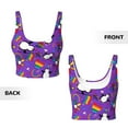 thumbnail image 6 of Rateoe Rainbow Lgbt Penguin Print Womens' Sports Bras Scoop Neck Sports Vest- Padded U Back Seamless High Impact Support, 6 of 7