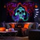 thumbnail image 4 of Tapiz de calavera, tapiz de calavera, tapices para colgar en la pared para fiesta, decoración de la habitación del hogar, 95x73CM, 4 of 5