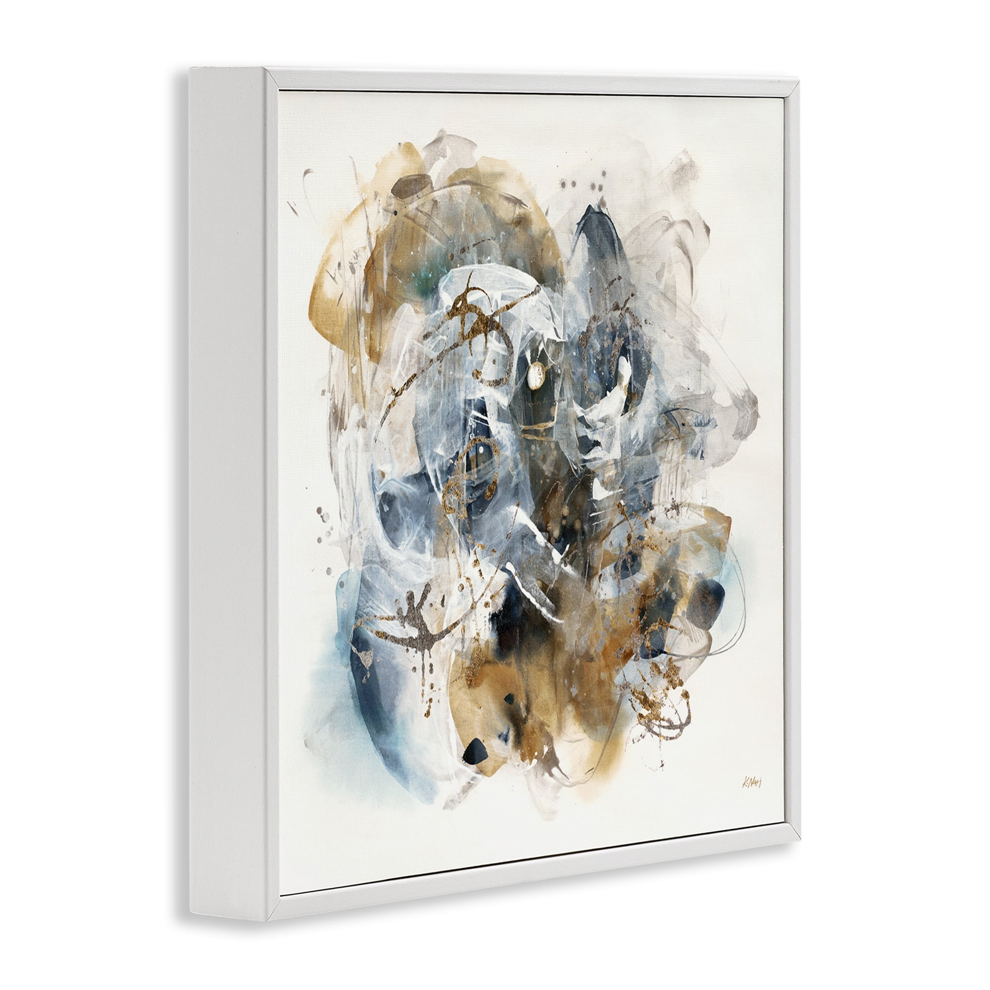 Stupell Industries Southwestern Paint Splatter Abstract Painting White Framed Art Print Wall Art, 12 x 12