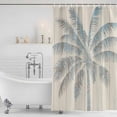 thumbnail image 4 of Summer Palm Trees Waterproof Fabric Shower Curtain,Tropical Plants Vintage Wood Grain Waterproof Fabric Shower Curtain for Bathroom Curtains Bathtubs Hotel Shower Curtains with 12 Hooks Small 36x72in, 4 of 8