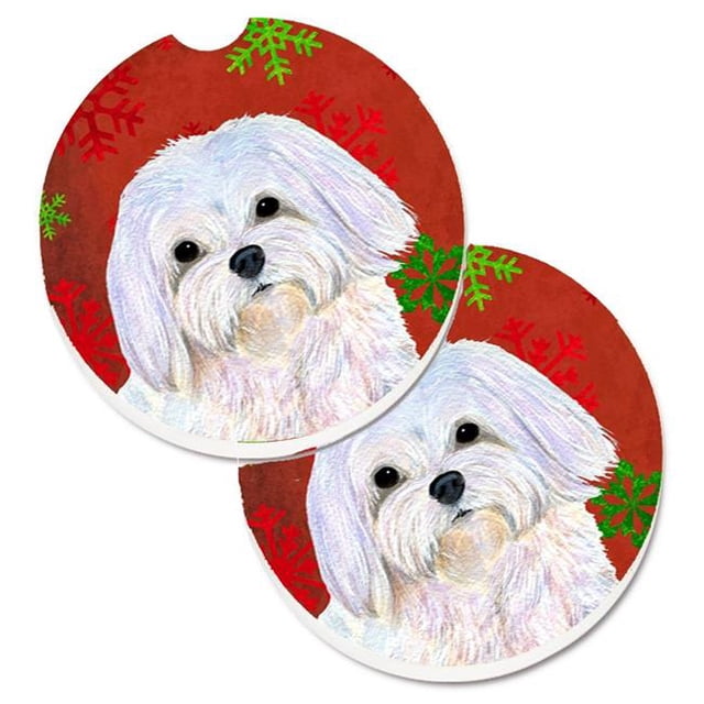 Flocons de Neige Rouges et Verts Maltais Noël Ensemble de 2 Sous-Verres de Voiture Porte-Gobelet – – – – – – – – – – – – – – – – – – – – – – – – – – – – – – – – – – – – – – – – – – – – – – – – – – – – – – – – – – – – – – – – – – – –