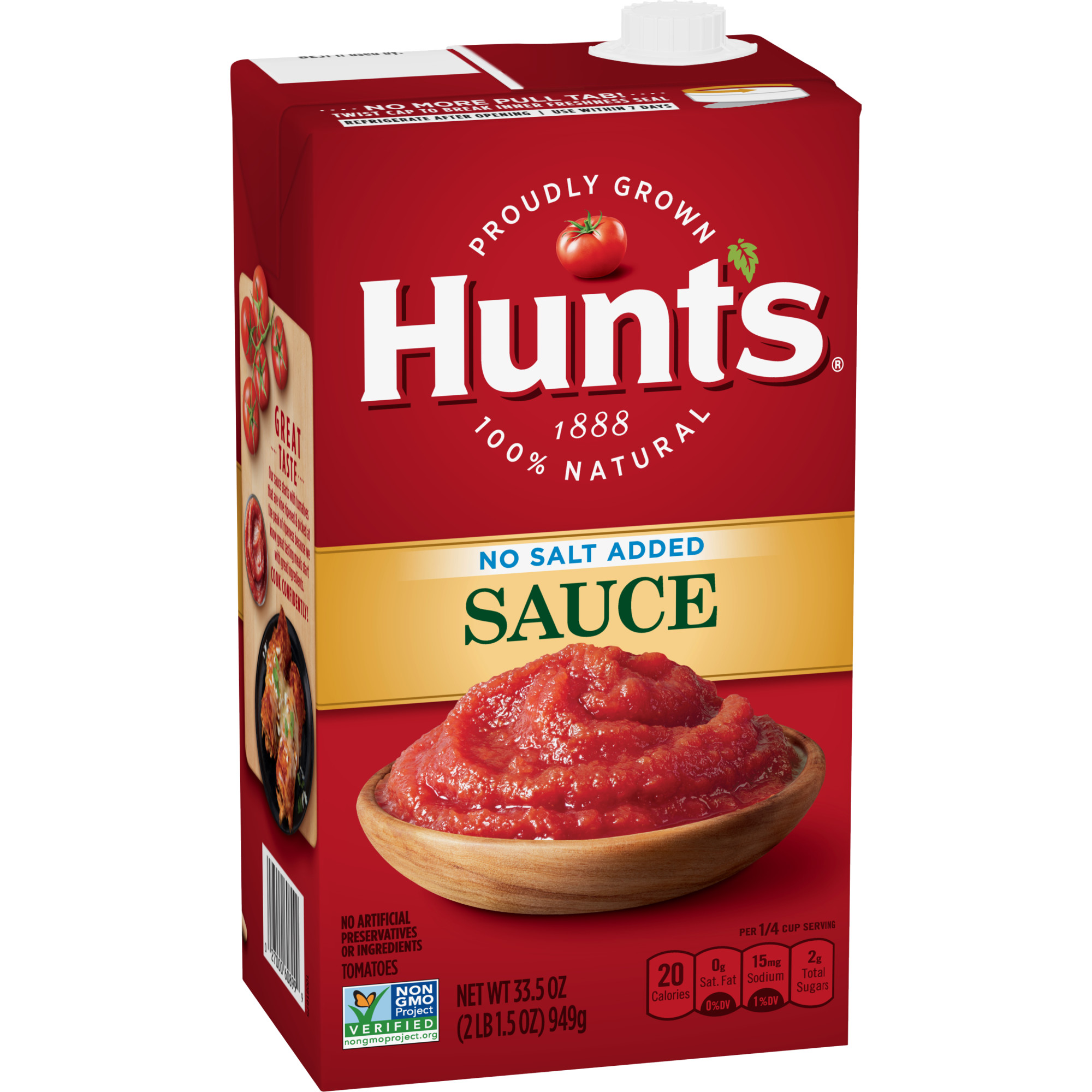Hunt's No Salt Added Tomato Sauce, 33.5 oz Can - image 3 of 7