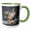 Green/White, variant on 3drose, Usa, Washington State, Sammamish.female Mallard Duck Log, 11oz Two-tone Red Mug