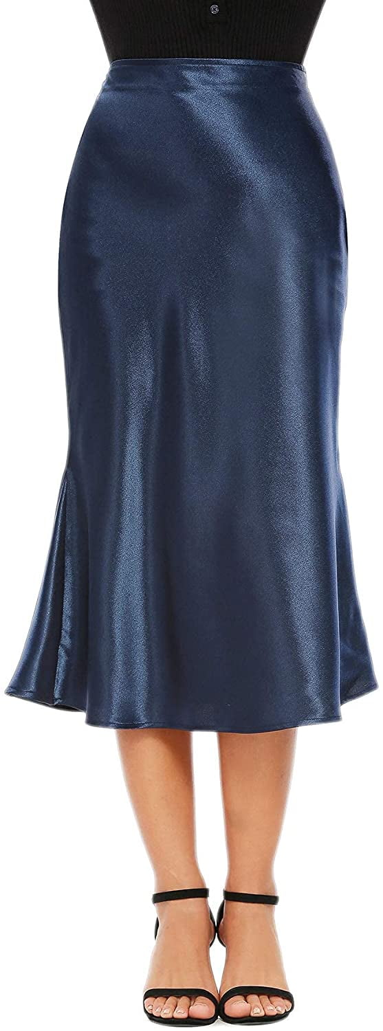 fishtail satin skirt