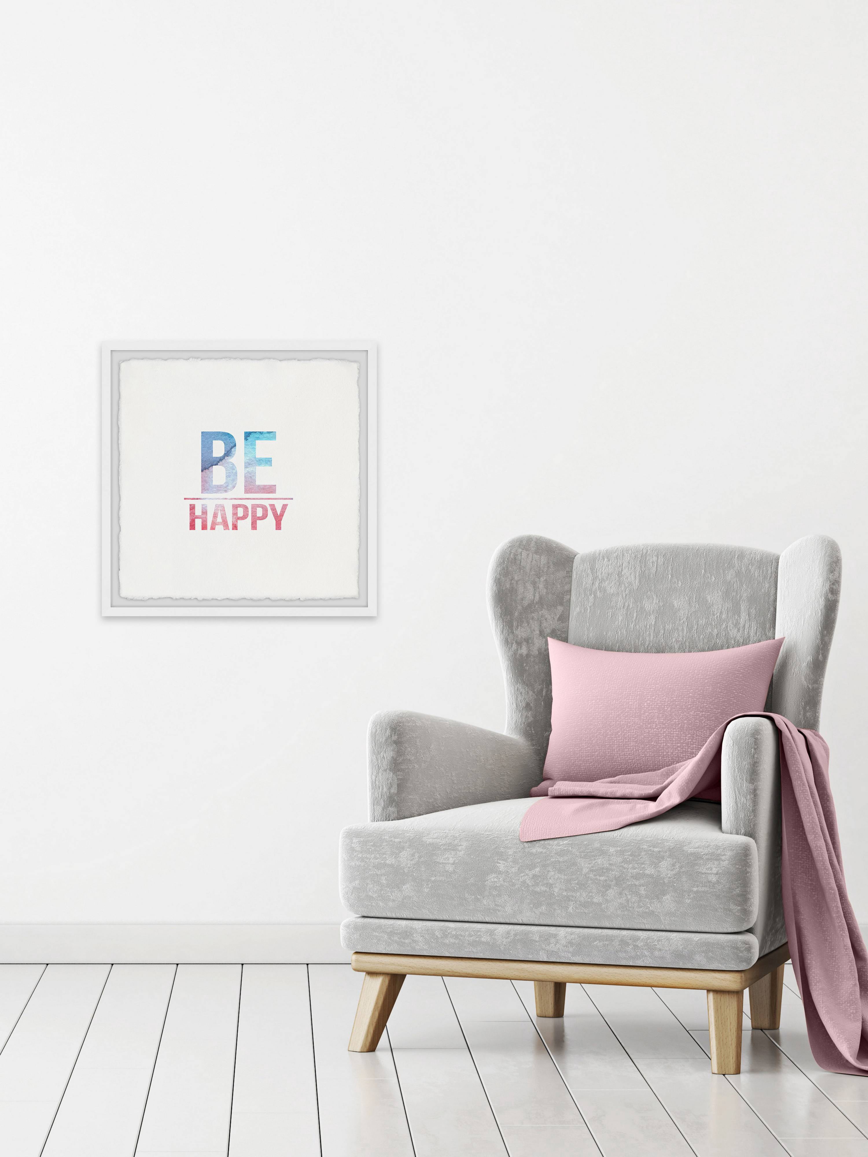Marmont Hill Be Happy Always Framed Wall Art