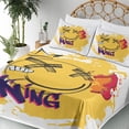 thumbnail image 3 of Ambesonne Emoji Fitted & Top Sheet Set with Shams, Grunge Street Art Graffiti, Mustard and White, 3 of 5
