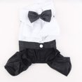 thumbnail image 3 of Pet Dog Cat Four Leg Pants Tuxedo Gentleman's Clothing Prince Cute Bow Tie Suit Puppy Costume Jumpsuit Coat, 3 of 5