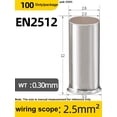 thumbnail image 2 of 100 Piece EN2512 Copper -plated tin tube copper nose, the inner diameter 2.3mm x outer diameter is 2.6mm x height 12mm/side diameter 3.3mm., 2 of 5