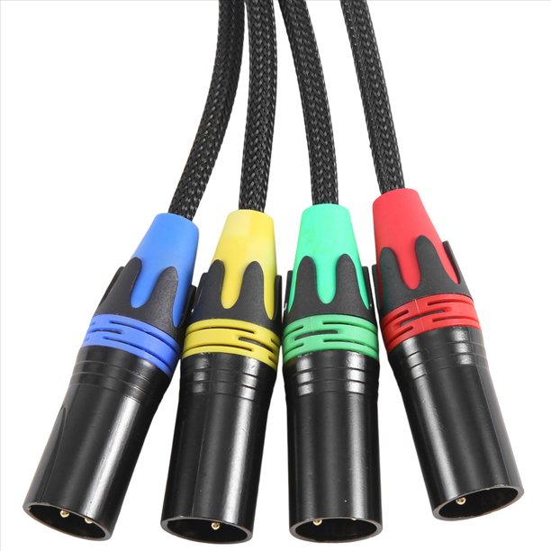 Conexión de Estudio y Escenario de Red Múltiple XLR de 4 Canales y 3 Pines, Cable XLR Macho y Hembra Audio de Escenario RJ45 (NE8F-S4M)
