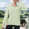 thumbnail image 7 of BADHUB Women Sun Protection Jacket Hoodie UPF 50+ Long Sleeve Zip Up Sun Shirt Clothing Lightweight Outdoor Athletic Jacket Green M, 7 of 7