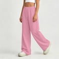 thumbnail image 6 of Eltusu Girls Sweatpants, Sports Drawstring Solid Color Straight Legs Pants with Pockets Pink Size 10-12 T, 6 of 7