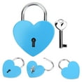 thumbnail image 3 of Heart Lock, Compact  Practical With Key For Small Luggage For Diary For Jewelry Box Blue, 3 of 8
