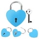thumbnail image 5 of Candado de metal con cerradura de corazón, candado exquisito colorido, suministros para manualidades domésticas con llave, 45x59mm, azul, 5 of 8