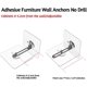 thumbnail image 2 of KAIYANG 10 piezas de anclajes de pared para muebles, autoadhesivos, sin taladros, seguros para estanterías de libros y tocador (7 cm), 2 of 5