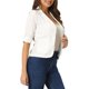 thumbnail image 4 of BLAZER DE OFICINA LIGERO PARA MUJERES CHIC CON SOLAPA Y MANGAS ROLADAS BLANCO XS, 4 of 6
