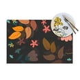 thumbnail image 4 of YFYANG Washable Heat-Resistant Placemats, 70% PVC/30% Polyester, Flower and Leaf Pattern Kitchen Table Mat, 12" x 18" 6 Pcs, 4 of 6