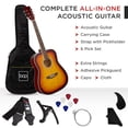 thumbnail image 2 of Best Choice Products Juego básico de guitarra acústica para principiantes de tamaño completo de 41 pulgadas con estuche, correa, cejilla, cuerdas y púas - Sunburst, 2 of 5