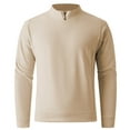 thumbnail image 2 of pstuiky camisas de manga larga para hombre, Suéter de punto cálido de color sólido de moda informal para hombre, manga larga, top redondo salir tops s, 2 of 6