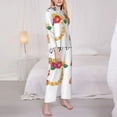 thumbnail image 3 of Yiaed 2025 New Year'S Print Pajamas Women's Long Sleeve Sleepwear Soft Button Down Loungewear Pjs Lounge Set Nightwear Womens Pajama Pants-Large, 3 of 7