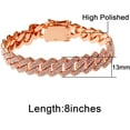 thumbnail image 3 of 14mm Cuban Link Bracelet For Men Women Silver/Gold/Rose Gold Bracelets Iced Out Miami Cuban Bracelet Hip Hop Jewelry Gift, 3 of 10