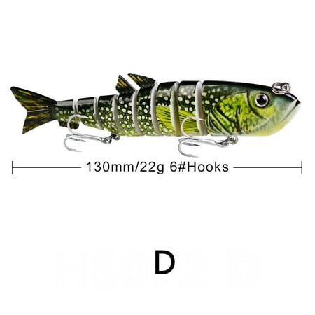 1PCS Multi Section Fishing Lure 130mm 22g Trolling Swimbait 8 Segement Isca Artificial Hard Bait Jointed Minnow Wobbler Pesca