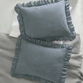 thumbnail image 2 of Better Homes and Gardens Standard Ruffled Chambray Pillow Sham, Blue, 2 Pack, 2 of 5