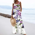 thumbnail image 2 of HAPIMO Women's Wide Leg Jumpsuit Overalls Relaxed Sleeveless Square Neck Trousers Fit Casual Daily Button Fashion Vintage Floral Purple S, 2 of 8