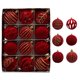 thumbnail image 1 of Juego de 12 bolas navideñas de franela roja para decorar el árbol de Navidad, mejora 2024, juego de bolas navideñas de 2,36 pulgadas, adornos colgantes para fiestas, bodas, decoración del hogar., 1 of 3