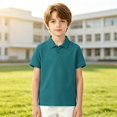 thumbnail image 3 of Fozruso Boys Collared Shirt School Uniform Kids Soft Breathable Classic Button Closure Shirt for School and Daily wear, 3 of 7