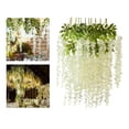 thumbnail image 4 of 12 piezas de guirnaldas de glicinas artificiales, cadena de flores, plantas de hiedra, , vid, ratta, seda para fiestas, decoraciones de jardín Blanco Macarena Guirnalda de vid de seda, 4 of 8