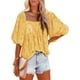 thumbnail image 2 of Minnieouse Blusa de mujer de manga corta, holgada, pulóver, camisa, ropa de verano Prendas para la parte del cuerpo Amarillo XXL, 2 of 6
