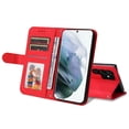 thumbnail image 5 of Allytech Slim Wallet Case for Samsung Galaxy S25 with Card Slots, Luxury PU Leather Magnetic Clasp Flip Wrist Shoulder Strap Kickstand Shockproof Protective Shell for Women Men - Red, 5 of 9