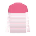 thumbnail image 3 of Ahdbta Women's Tunic T Shirts Color Block Striped Plus Size Long Sleeve Tops Sexy V-Neck Loose Fitted Thin Blouses with Pockets, 3 of 4
